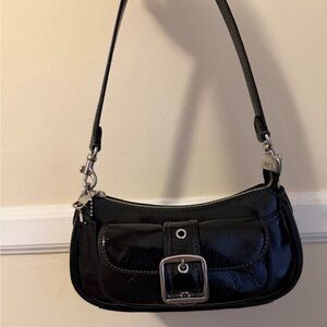 Coach Mini Ashton Black Glazed Leather